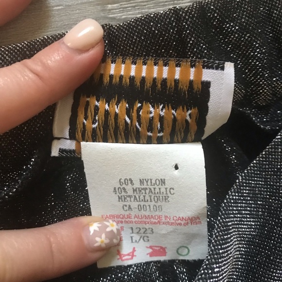 VINTAGE Black Metallic Midi Skirt By Carroll Reed NWT - Picture 5 of 10